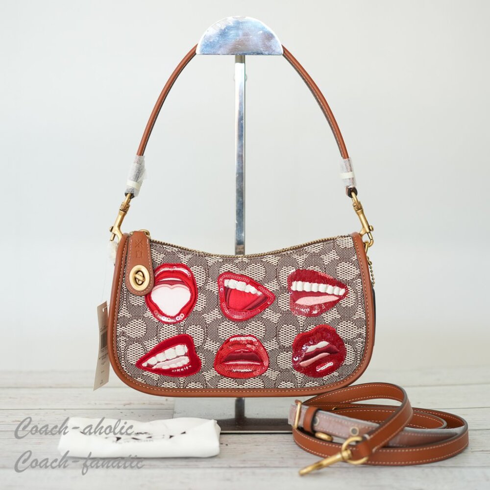 NWT CA121 Coach X Tom Wesselmann Swinger Bag In Signature Textile Jacquard